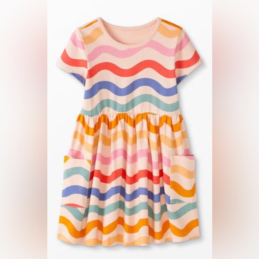 Hanna Andersson Multi‎ Rainbow Waves Stripe Sundress size 8